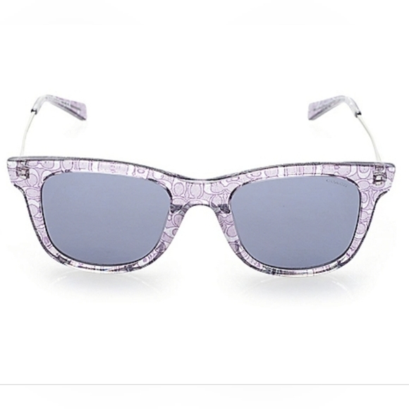 COACH LEGACY STRIPE SQUARE VIOLET/ PURPLE GLITTER SIGNATURE C  SUNGLASSES - Picture 2 of 8